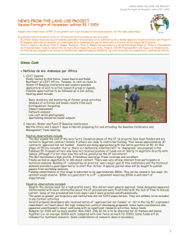 NEWS FROM THE LAND USE PROJECT - CIAT