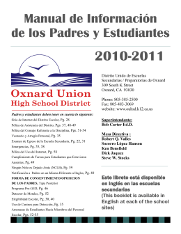 Manual de Información de los Padres y Estudiantes