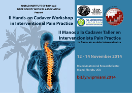 II Hands-on Cadaver Workshop in Interventional Pain Practice II