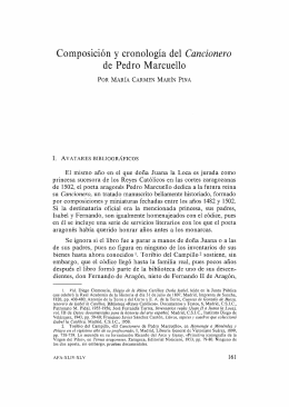 6. Composición y cronología del Cancionero de Pedro Marcuello