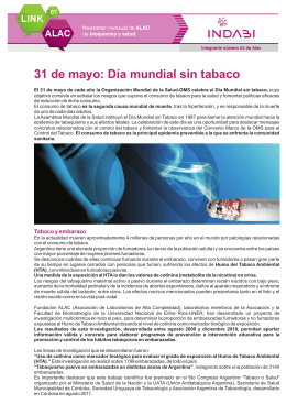 31 de mayo: Día mundial sin tabaco