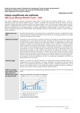 Folleto simplificado del subfondo UBS (Lux) Money