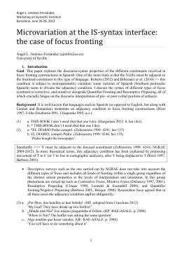 Microvariation at the IS-syntax interface: the case of focus fronting
