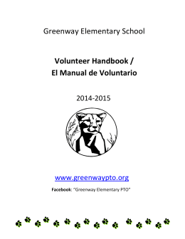 Greenway Elementary School Volunteer Handbook / El Manual de