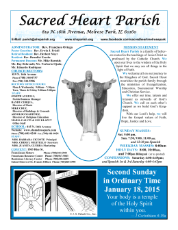 January 18, 2015 - Sacred Heart Parish