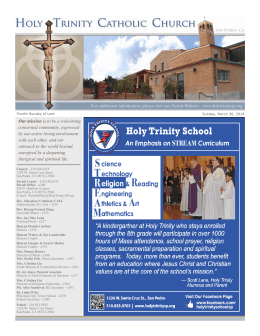 March 30, 2014 - Holy Trinity Parish