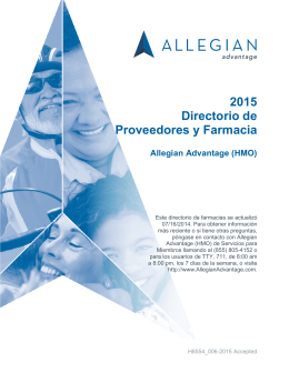 2015 Directorio de Proveedores y Farmacia