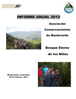 Informe Anual 2012 - Asociación Conservacionista de Monteverde