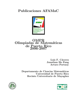 Publicaciones AFAMaC OMPR Olimpiadas de Matemáticas de