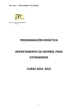 programación didáctica departamento de español para extranjeros