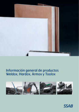Información general de productos Weldox, Hardox, Armox y Toolox