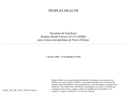 Resumen de beneficios Peoples Health CHoices 65 #14 (HMO