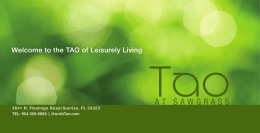 Brochure - Tao at Sawgrass