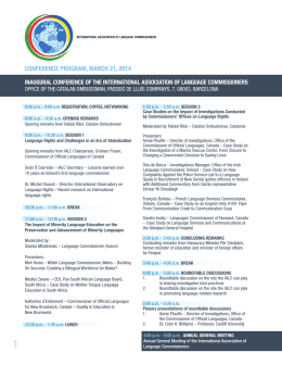 conference program, march 21, 2014