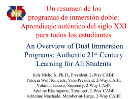 Two-Way Bilingual Immersion - Title III (CA Dept of Education)