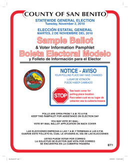 sample ballot - San Benito County Registrar of Voters