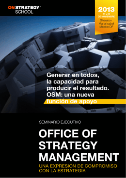 OFFICE OF STRATEGY MANAGEMENT