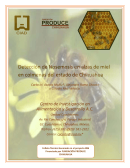 Detección de Nosemosis en alzas de miel en colmenas del