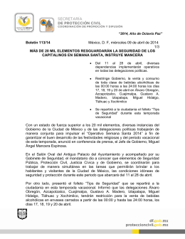 Boletín 113/14 México, D. F, miércoles 09 de abril de 2014 1/3 MÁS