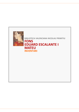 Fons Eduard Escalante i Mateu - Biblioteca Valenciana
