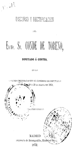 DE TORE~O, - Biblioteca de Historia Constitucional