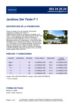 Jardines Del Teide F 1 DESCRIPCIÓN DE LA PROMOCIÓN