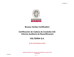 Reporte de Certificación CdC 2015 - Volterra S.A.