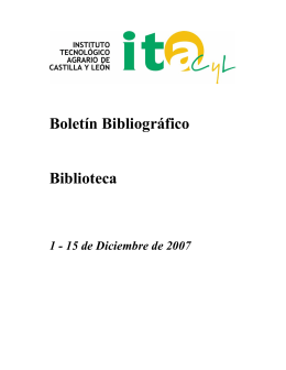 Boletín Bibliográfico Biblioteca