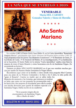 Boletín 41 - La venerable sierva de Dios María del Carmen
