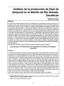 Análisis de la producción de frijol de temporal en el distrito de Río