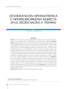 deshidratación hipernatrémica e hiperbilirrubinemia indirecta