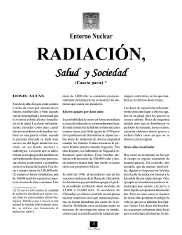Radiación, salud y sociedad (4ª parte)