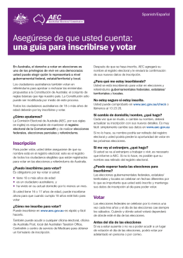 Make sure you count: a guide to enrolling and voting – Spanish