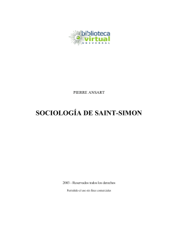 SOCIOLOGÍA DE SAINT-SIMON - Biblioteca Virtual Universal