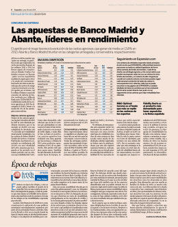 Las apuestas de Banco Madrid y Abante, líderes en rendimiento