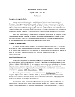 Documento de revelacion abierta Segundo Grado – 2011