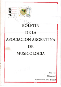 BOLETIN DELA ASOCIACION ARGENTINA DE MUSICOLOGIA