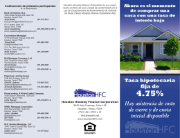 4.75% - Houston Housing Finance Corporation