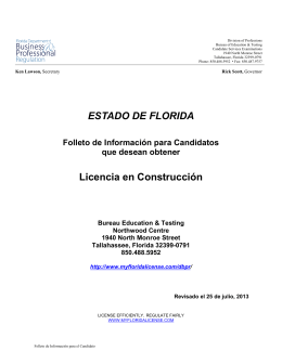 ESTADO DE FLORIDA Licencia en Construcción