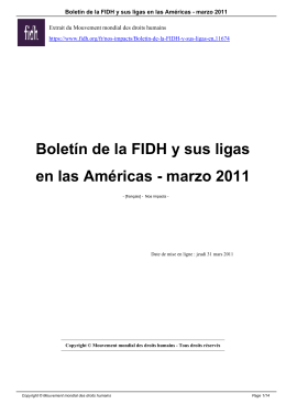 Boletín de la FIDH y sus ligas en las Américas