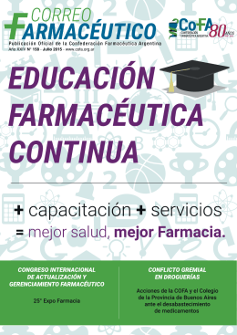 Publicación Oficial de la Confederación Farmacéutica Argentina
