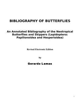 bibliography of butterflies - Museo de Historia Natural