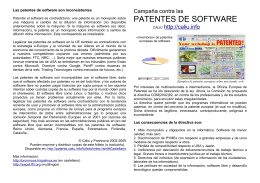 patentes de software - Campanya contra les patents de programari