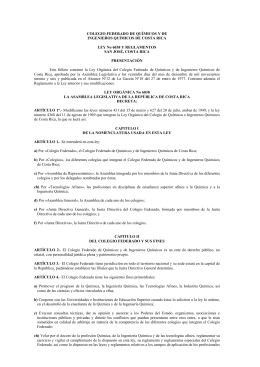 Ley Nº6038 y Reglamentos - El Colegio de Quimicos de Costa Rica