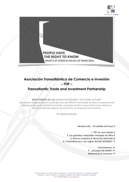 Asociación Transatlántica de Comercio e Inversión – TTIP