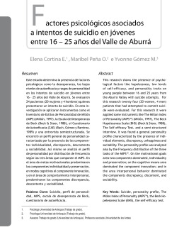 Factores psicológicos asociados a intentos de suicidio en