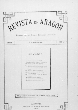 Revista de Aragón, año III, 1.ª época, número 8 (30 de abril de 1880)