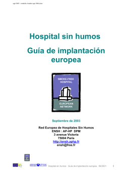 Hospital sin humos Guía de implantación europea
