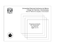 Universidad Nacional Autónoma de México Colegio de
