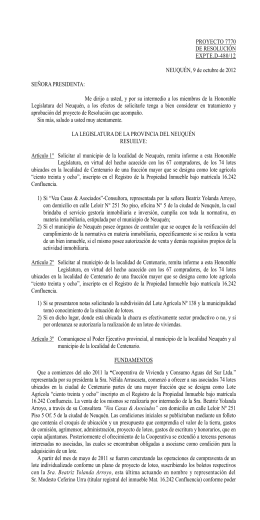 7770, de Resolución - Legislatura de Neuquén